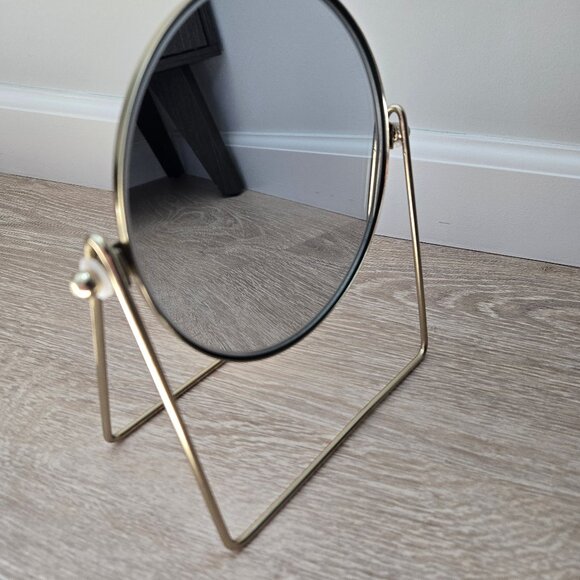 Metal Table Mirror – Gold-colored Metal Frame - Adjustable and Stylish - - Picture 6 of 7